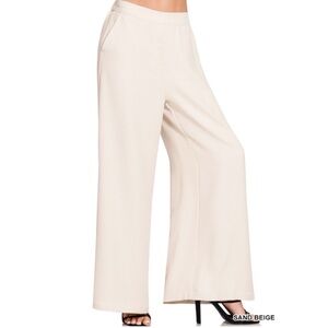 Wide Leg Sand Beige Pants (NWOT)